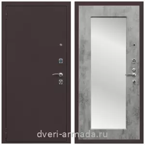 С зеркалом и шумоизоляцией, Дверь входная Армада Комфорт Антик медь / ФЛЗ-пастораль Бетон темный