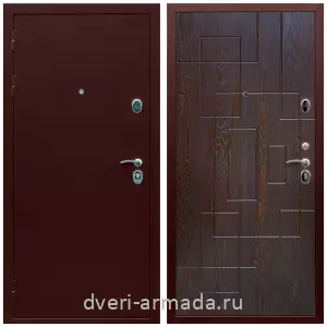 Антивандальные, Антивандальная металлическая  дверь входная Армада Люкс ТАнтик медь / МДФ 16 мм ФЛ-57 Дуб шоколад