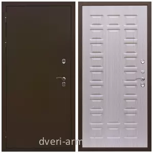С терморазрывом, Дверь недорогая входная в дом с утеплением Армада Термо Молоток коричневый/ ФЛ-183 Дуб белёный в коридор