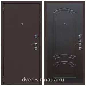 МДФ со стеклянными вставками, Дверь входная Армада Комфорт Антик медь / ФЛ-140 Венге