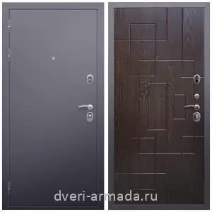 Левые входные двери, Дверь входная Армада Люкс Антик серебро / МДФ 16 мм ФЛ-57 Дуб шоколад