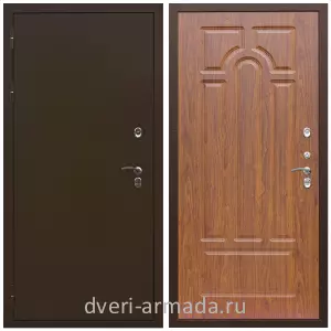 Уличные двери для коттеджа, Дверь входная утепленная для загородного дома Армада Термо Молоток коричневый/ ФЛ-58 Морёная береза с шумоизоляцией