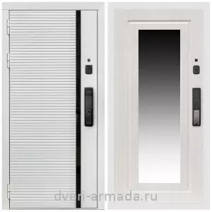 Одностворчатые входные двери, Умная входная смарт-дверь Армада Каскад WHITE МДФ 10 мм Kaadas K9 / МДФ 16 мм ФЛЗ-120 Дуб белёный
