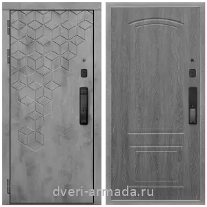 Темные входные двери, Дверь входная Армада Квадро МДФ 16 мм Kaadas K9 / МДФ 6 мм ФЛ-138 Дуб Филадельфия графит