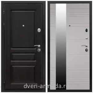 Входные двери со вставками, Дверь входная Армада Премиум-Н МДФ 16 мм ФЛ-243 Венге / МДФ 16 мм ФЛЗ-Сити Белый матовый