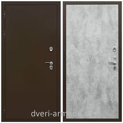 Дверь входная железная утепленная  Армада Термо Молоток коричневый/ МДФ 6 мм ПЭ Цемент светлый