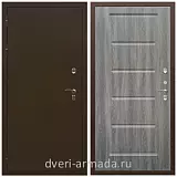 Дверь входная уличная в дом Армада Термо Молоток коричневый/ ФЛ-39 Дуб филадельфия графит с панелями МДФ