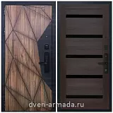 Умная входная смарт-дверь Армада Ламбо Kaadas S500 / СБ-14 Эковенге стекло черное