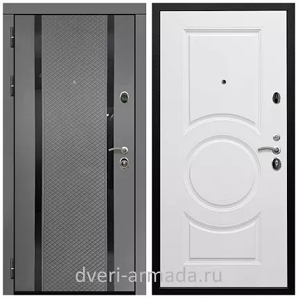 Дверь входная Армада Престиж Черная шагрень МДФ 16 мм Графит абсолют софт / МДФ 16 мм МС-100 Белый матовый